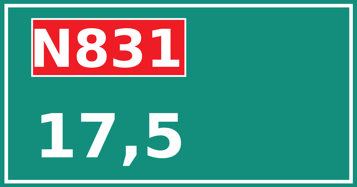 Hectometerbord N831 17,5