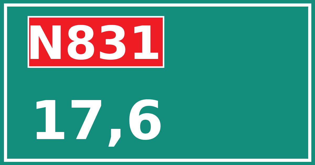 Hectometerbord N831 17,6