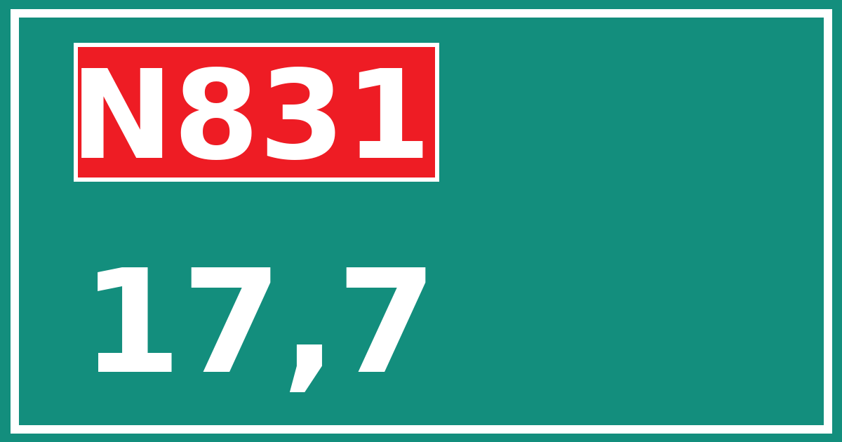 Hectometerbord N831 17,7