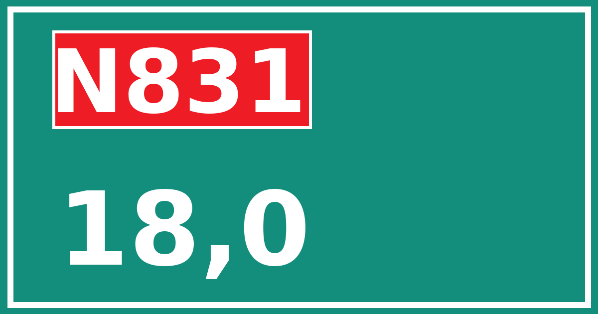 Hectometerbord N831 18,0