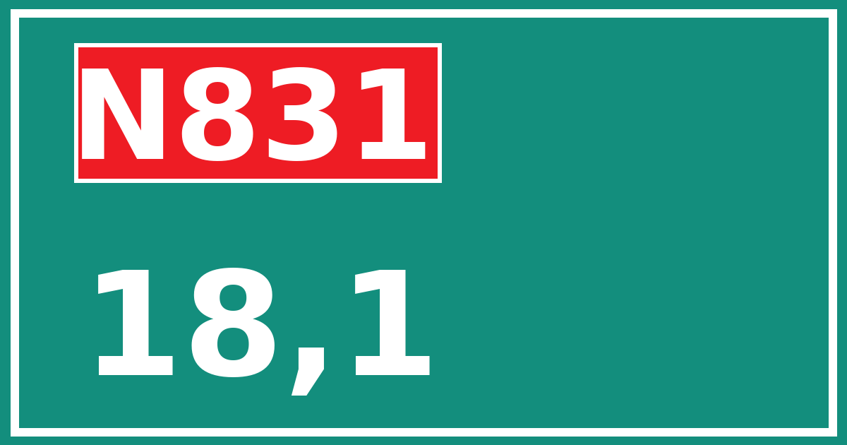 Hectometerbord N831 18,1