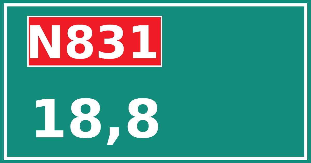 Hectometerbord N831 18,8