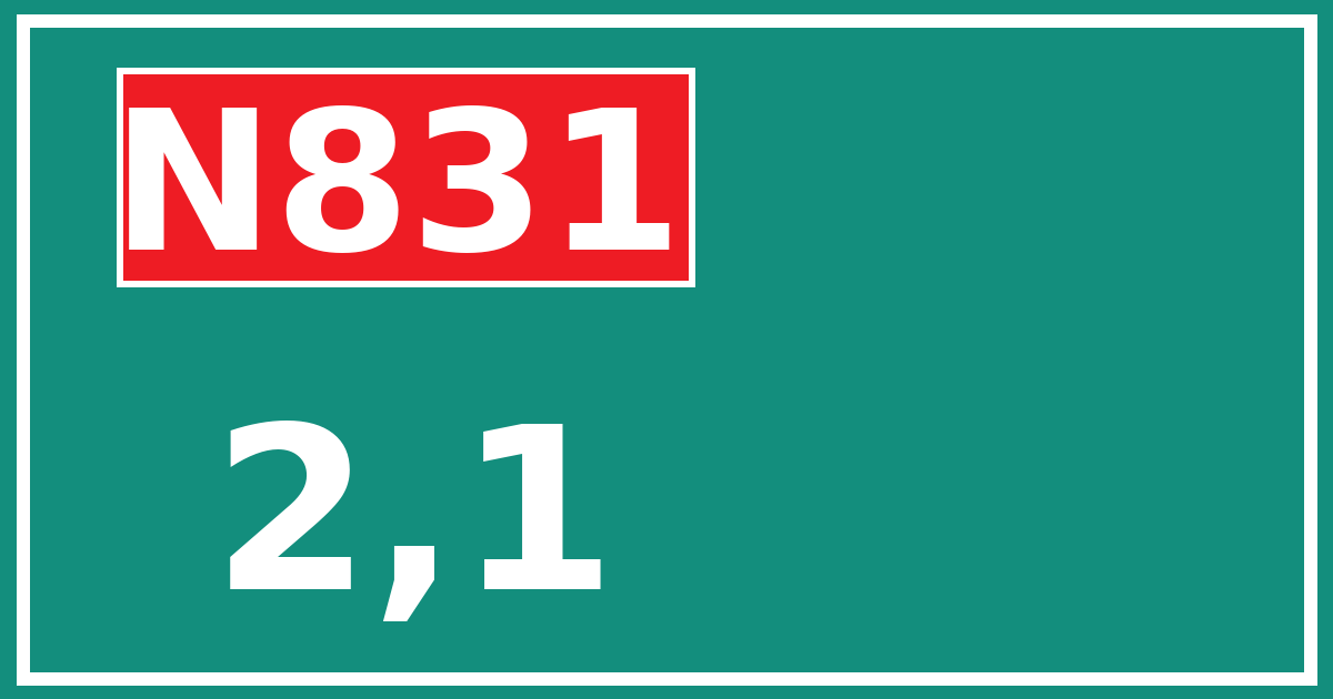 Hectometerbord N831 2,1