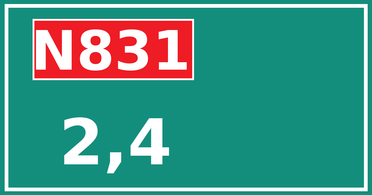 Hectometerbord N831 2,4
