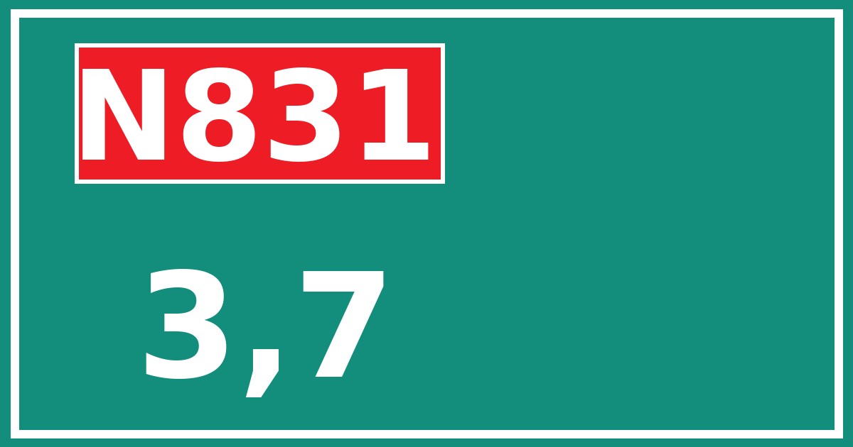 Hectometerbord N831 3,7
