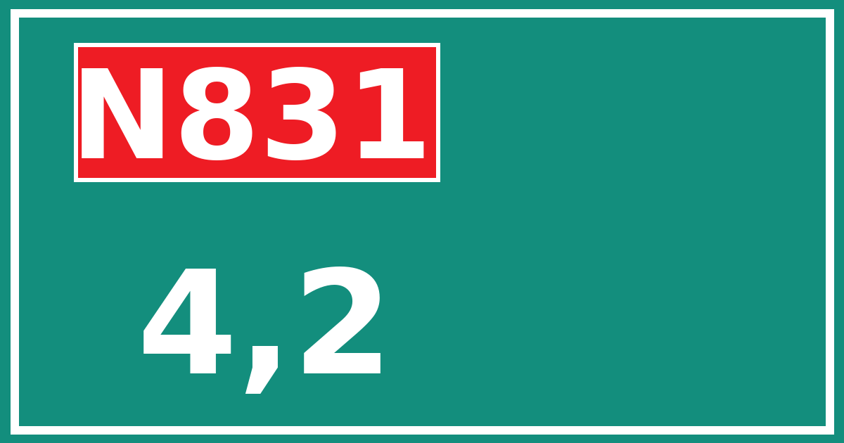 Hectometerbord N831 4,2
