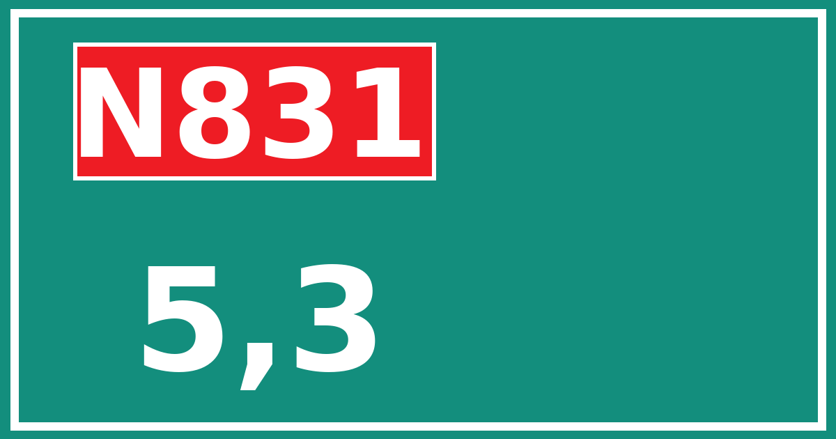Hectometerbord N831 5,3