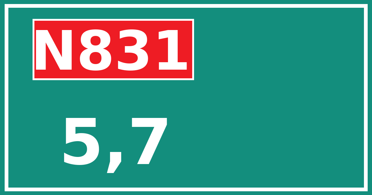 Hectometerbord N831 5,7