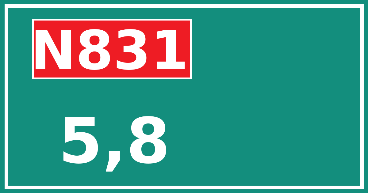 Hectometerbord N831 5,8
