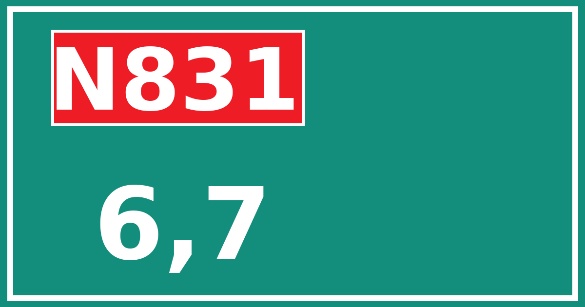 Hectometerbord N831 6,7