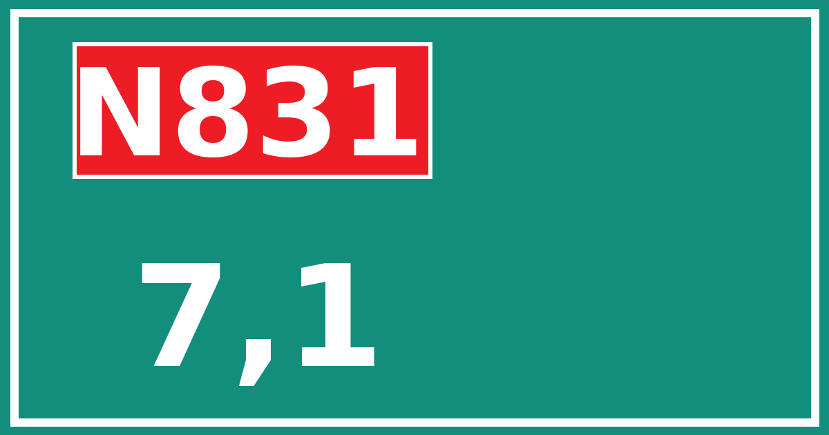 Hectometerbord N831 7,1