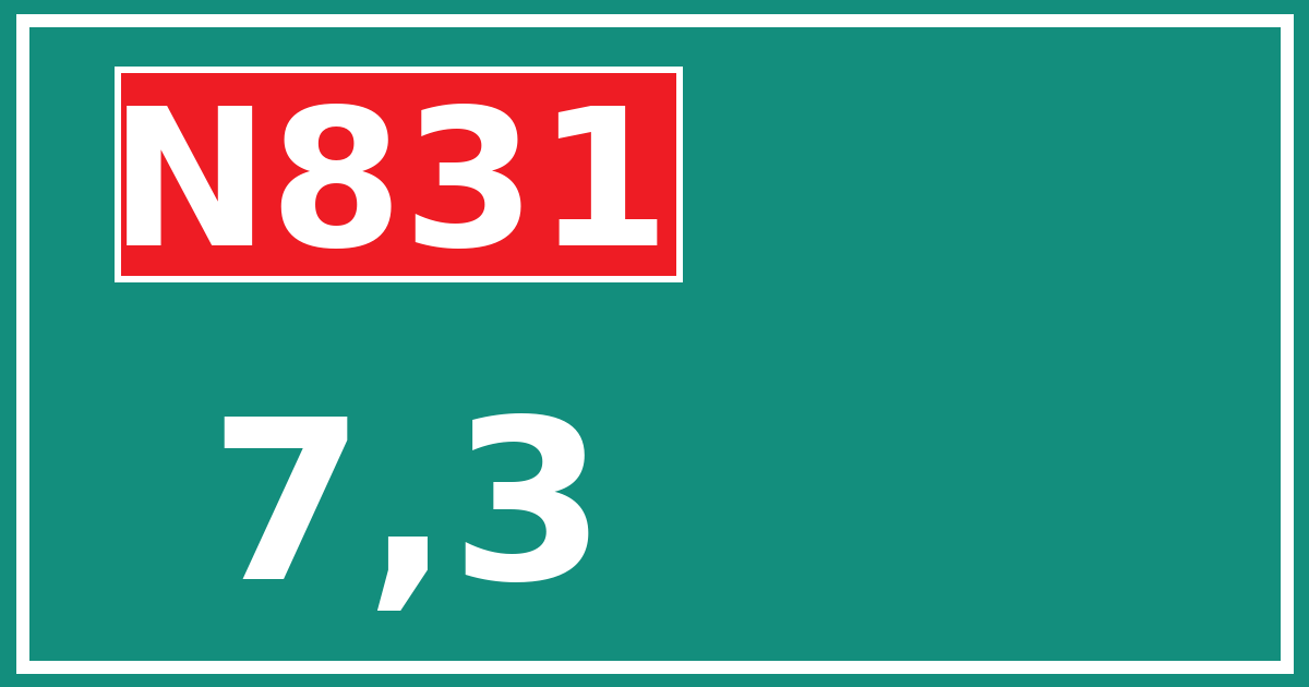 Hectometerbord N831 7,3