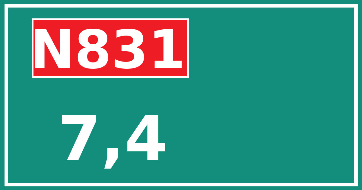Hectometerbord N831 7,4