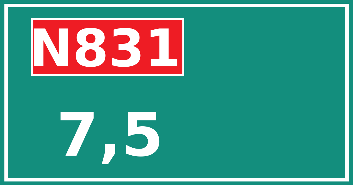 Hectometerbord N831 7,5