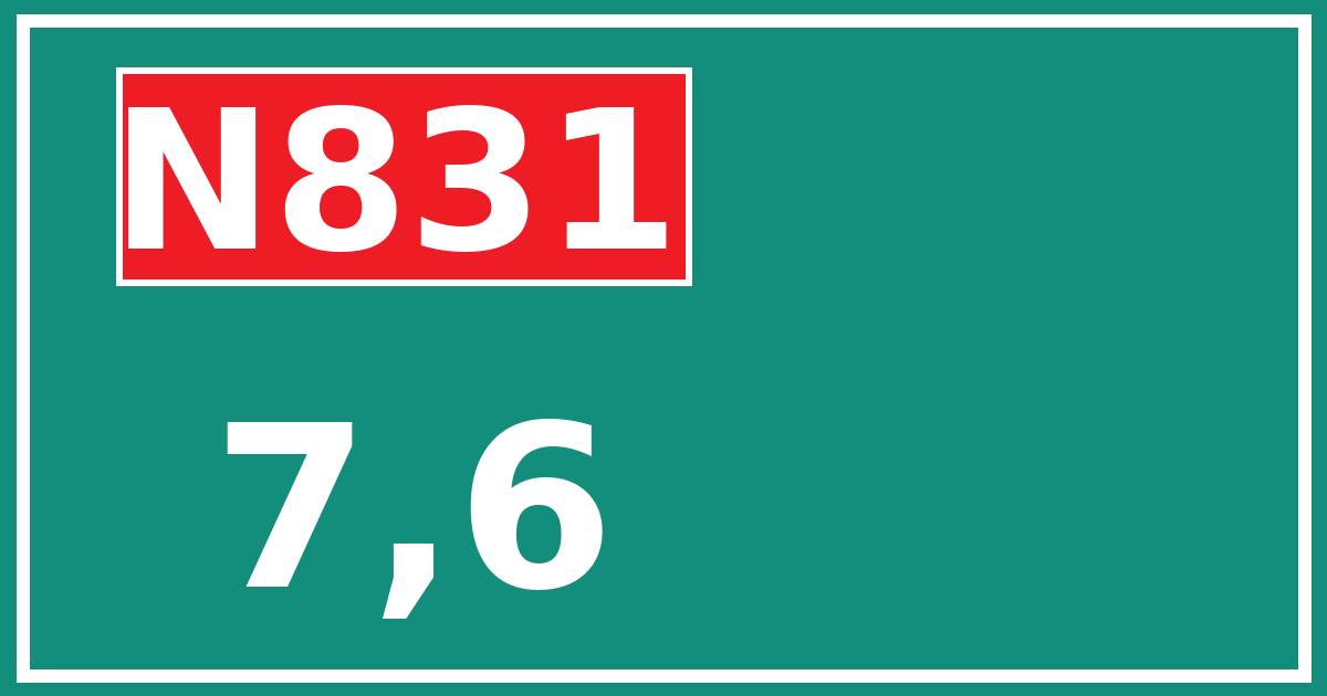 Hectometerbord N831 7,6