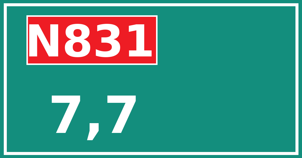 Hectometerbord N831 7,7