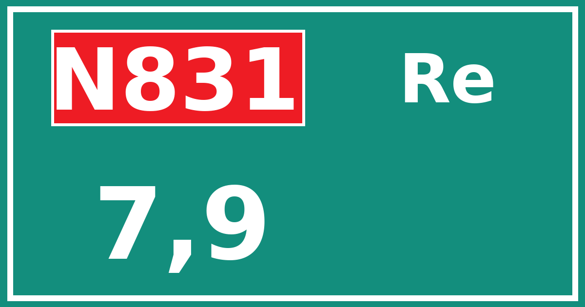 Hectometerbord N831 7,9 zijde Re