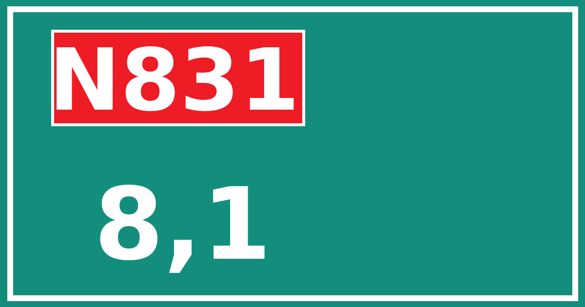 Hectometerbord N831 8,1