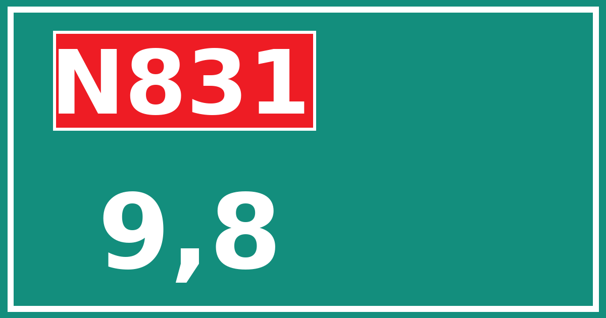 Hectometerbord N831 9,8