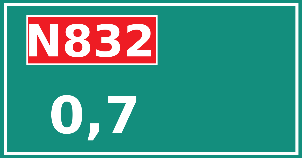 Hectometerbord N832 0,7