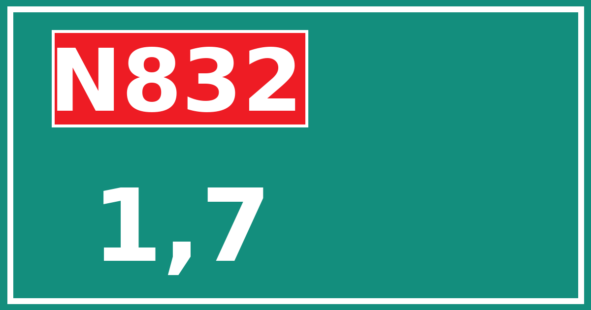 Hectometerbord N832 1,7