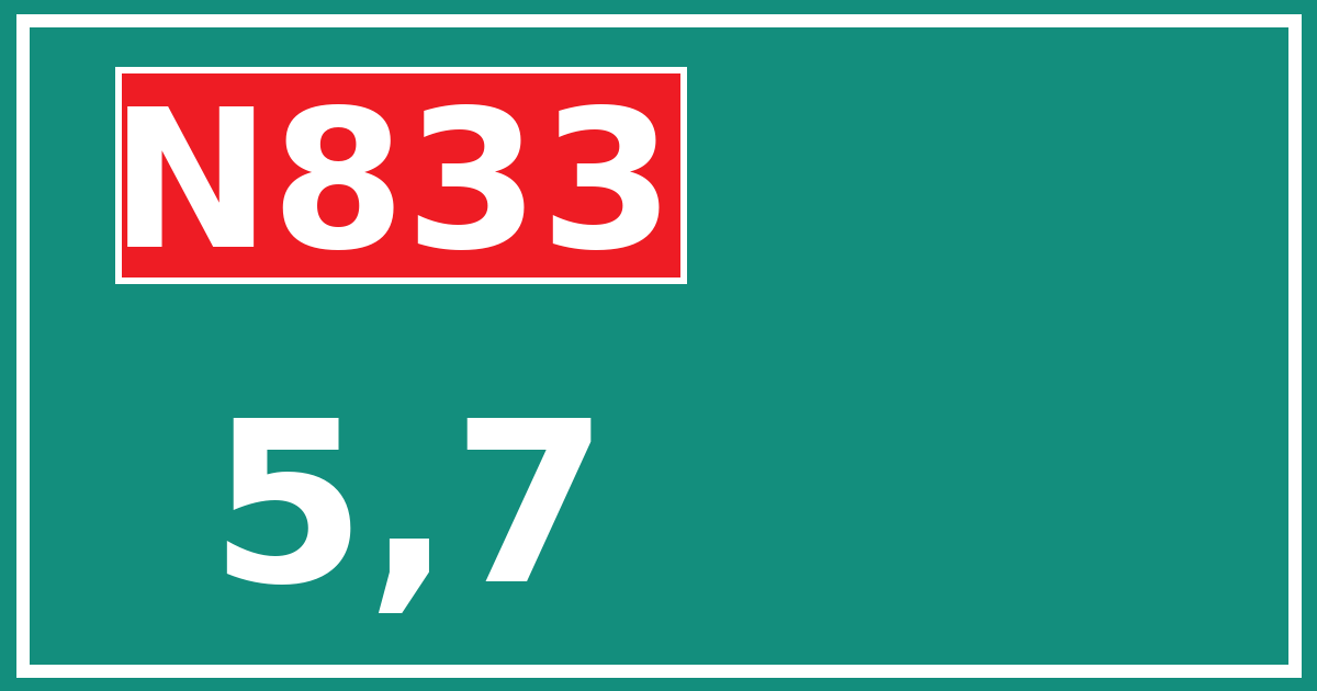 Hectometerbord N833 5,7