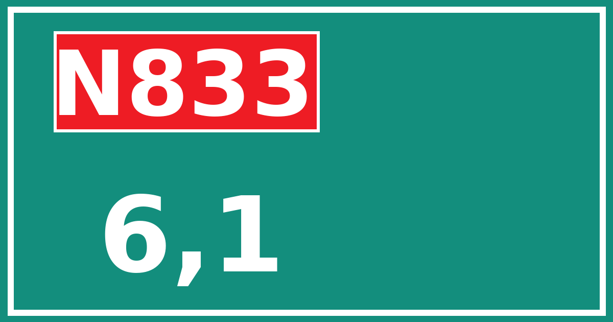Hectometerbord N833 6,1