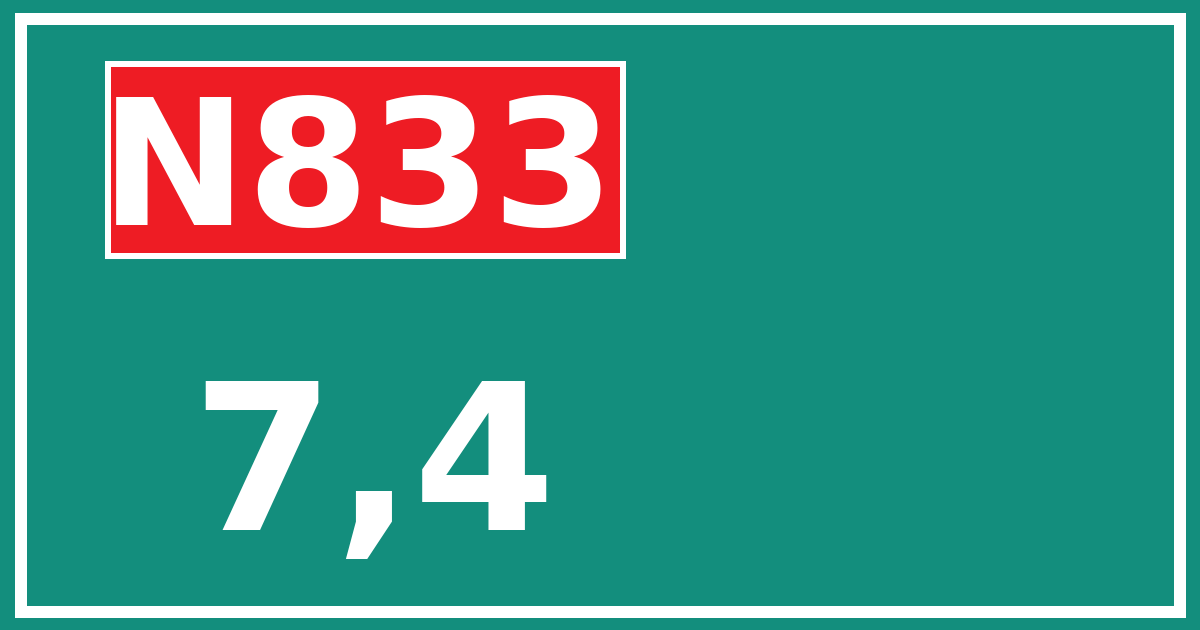 Hectometerbord N833 7,4