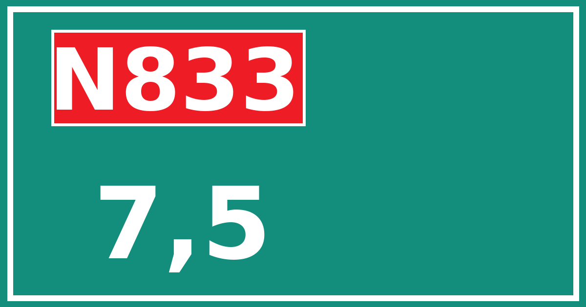 Hectometerbord N833 7,5