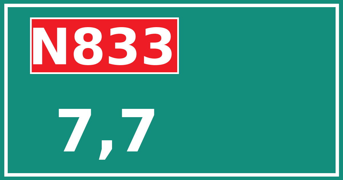 Hectometerbord N833 7,7