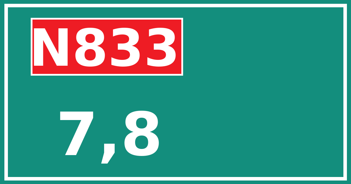 Hectometerbord N833 7,8
