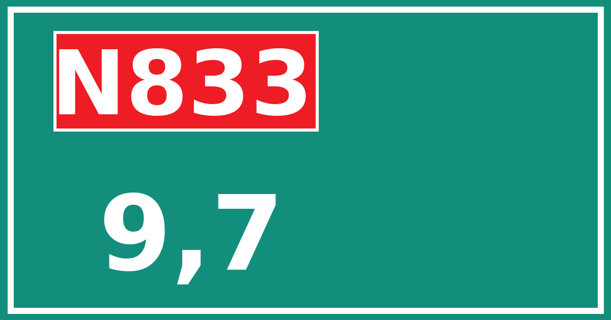 Hectometerbord N833 9,7