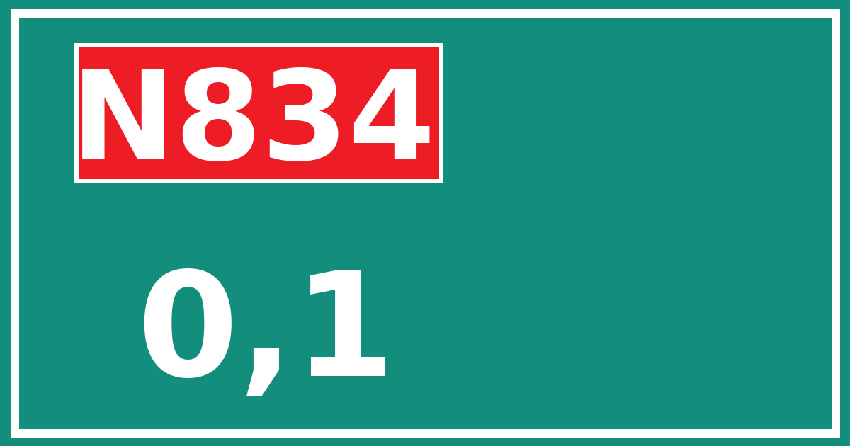 Hectometerbord N834 0,1