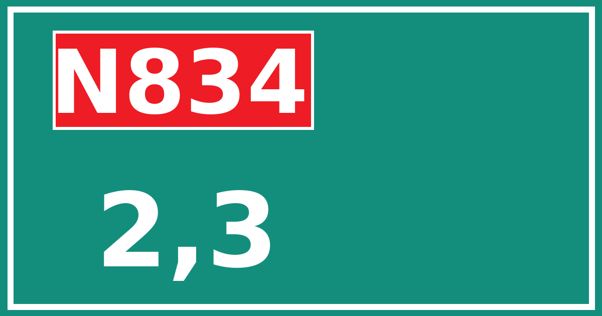 Hectometerbord N834 2,3