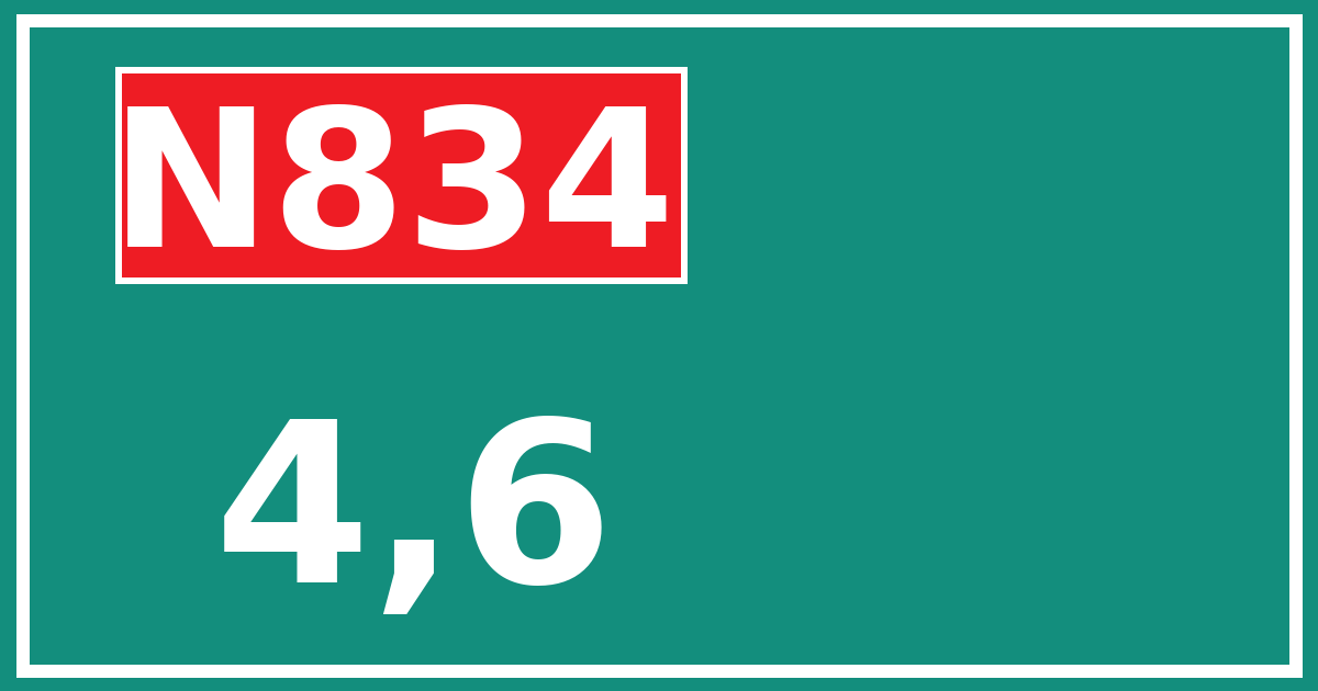 Hectometerbord N834 4,6