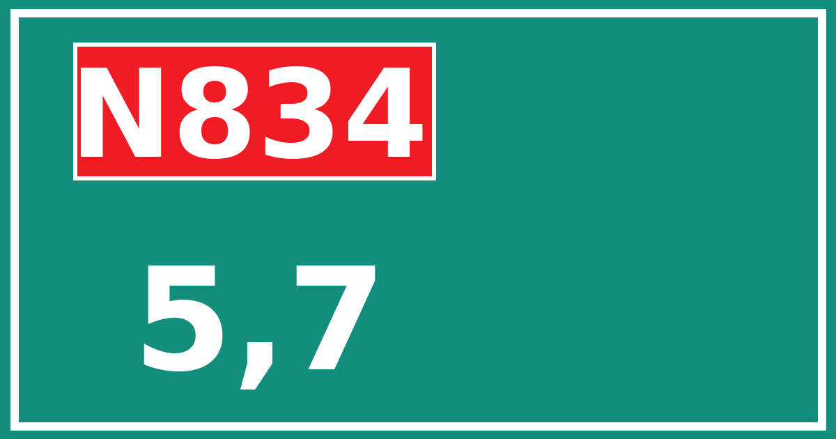 Hectometerbord N834 5,7