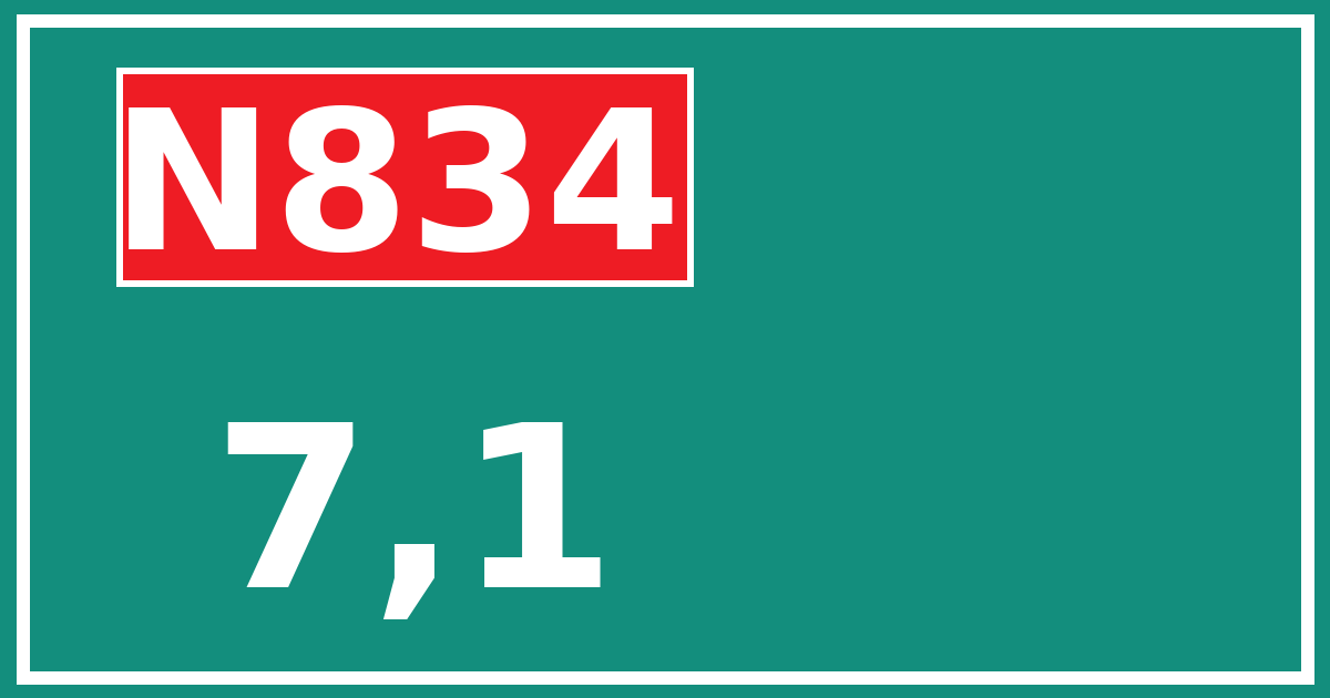 Hectometerbord N834 7,1