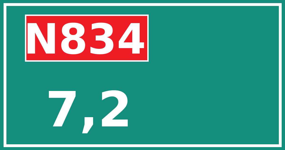 Hectometerbord N834 7,2