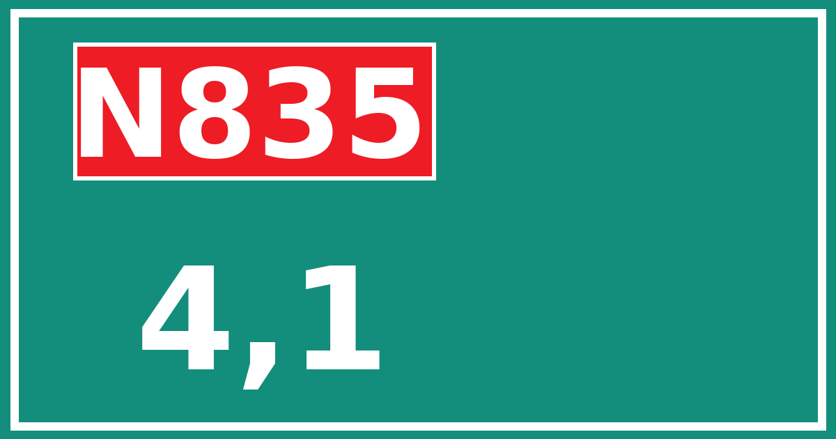 Hectometerbord N835 4,1