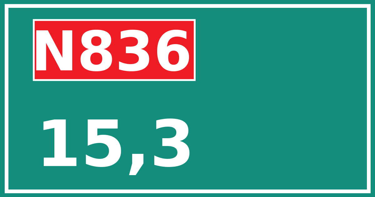 Hectometerbord N836 15,3