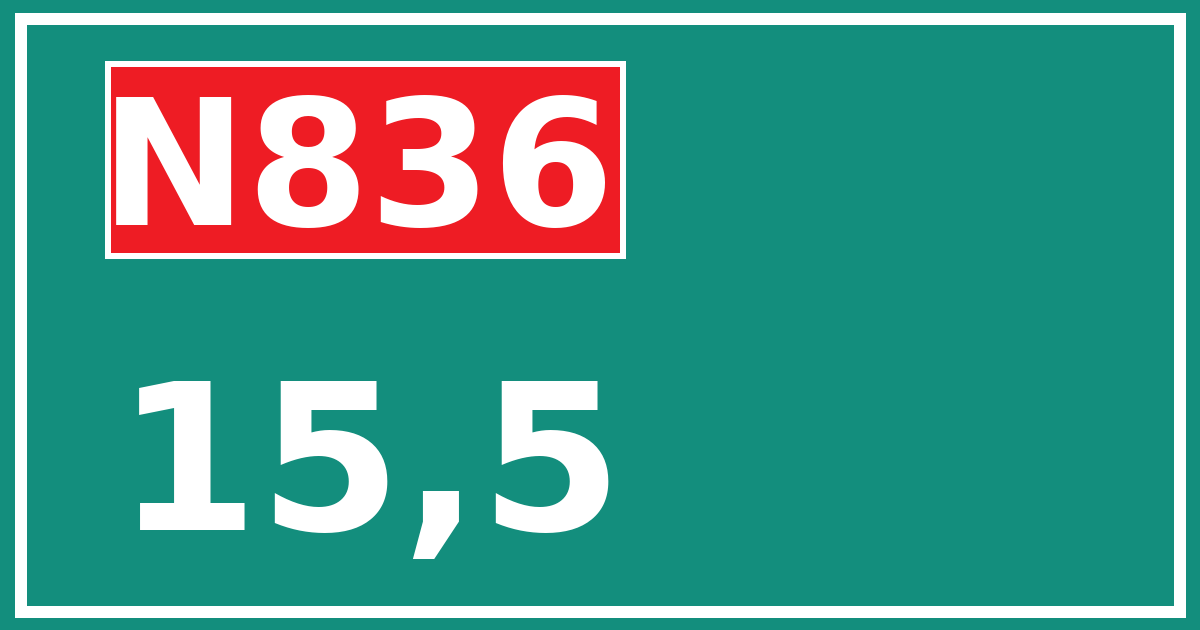 Hectometerbord N836 15,5