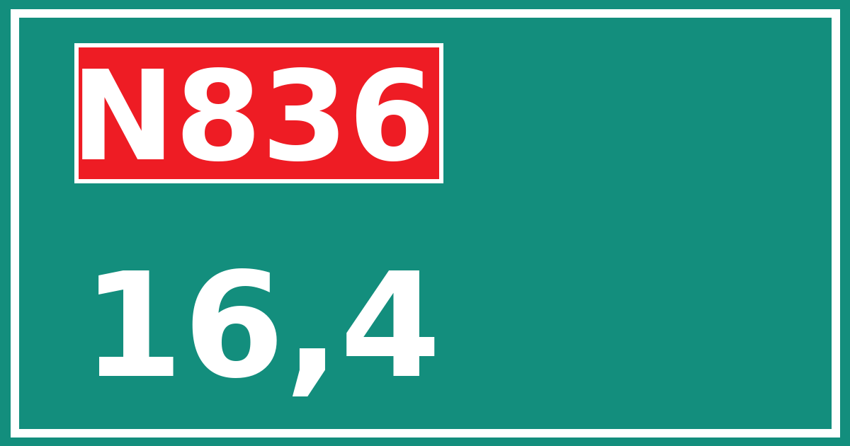 Hectometerbord N836 16,4