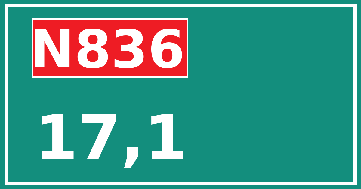 Hectometerbord N836 17,1