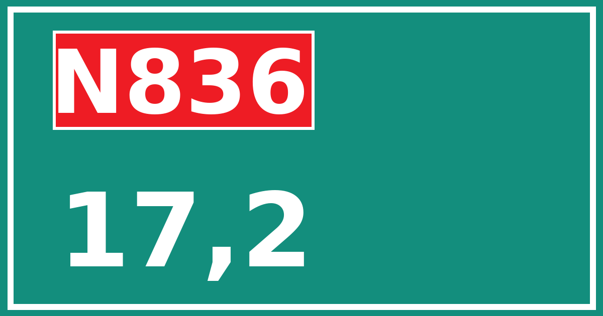 Hectometerbord N836 17,2