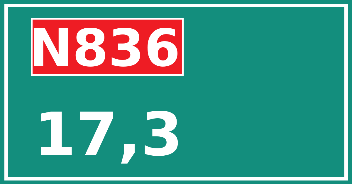 Hectometerbord N836 17,3