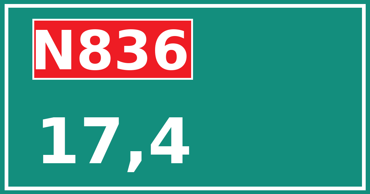 Hectometerbord N836 17,4