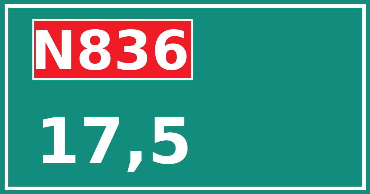 Hectometerbord N836 17,5