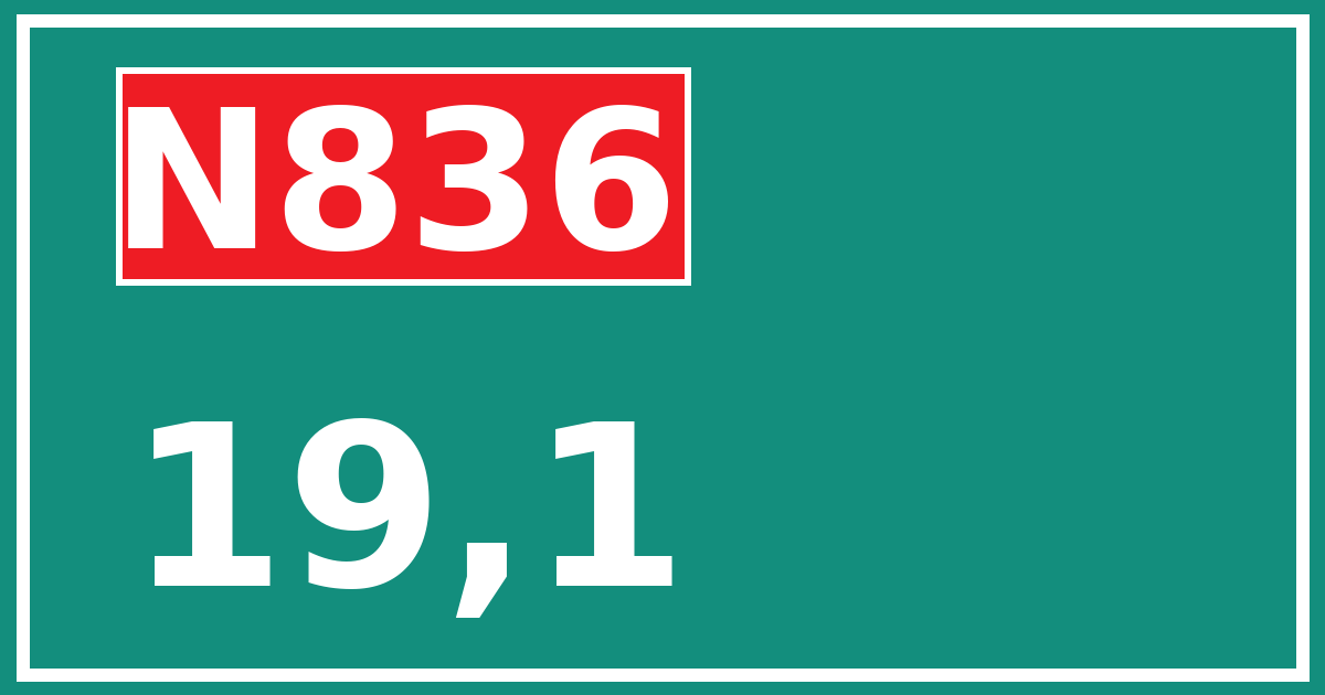 Hectometerbord N836 19,1