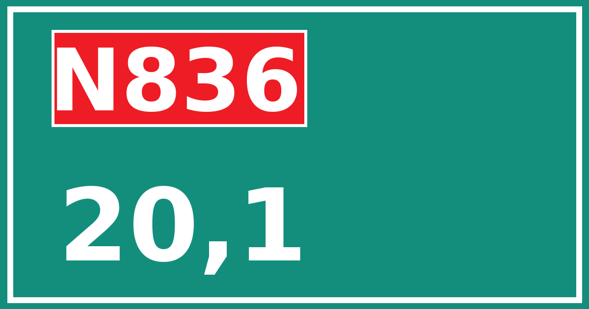 Hectometerbord N836 20,1