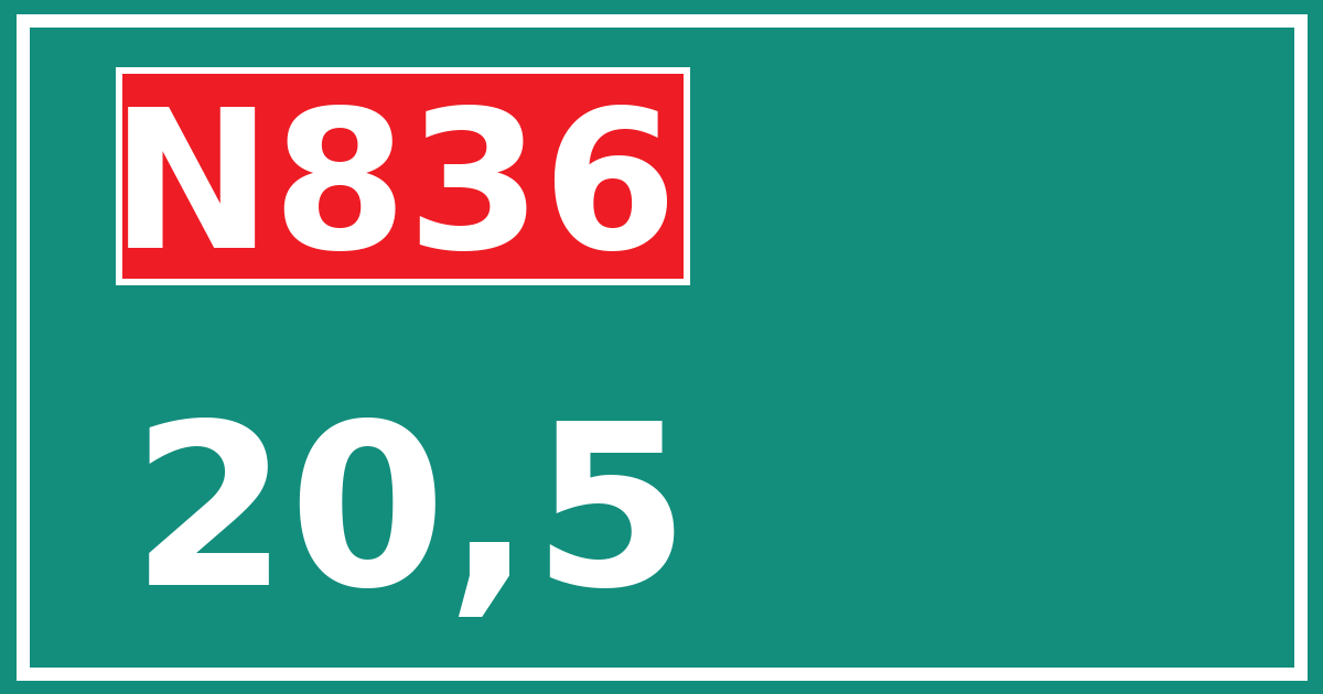 Hectometerbord N836 20,5